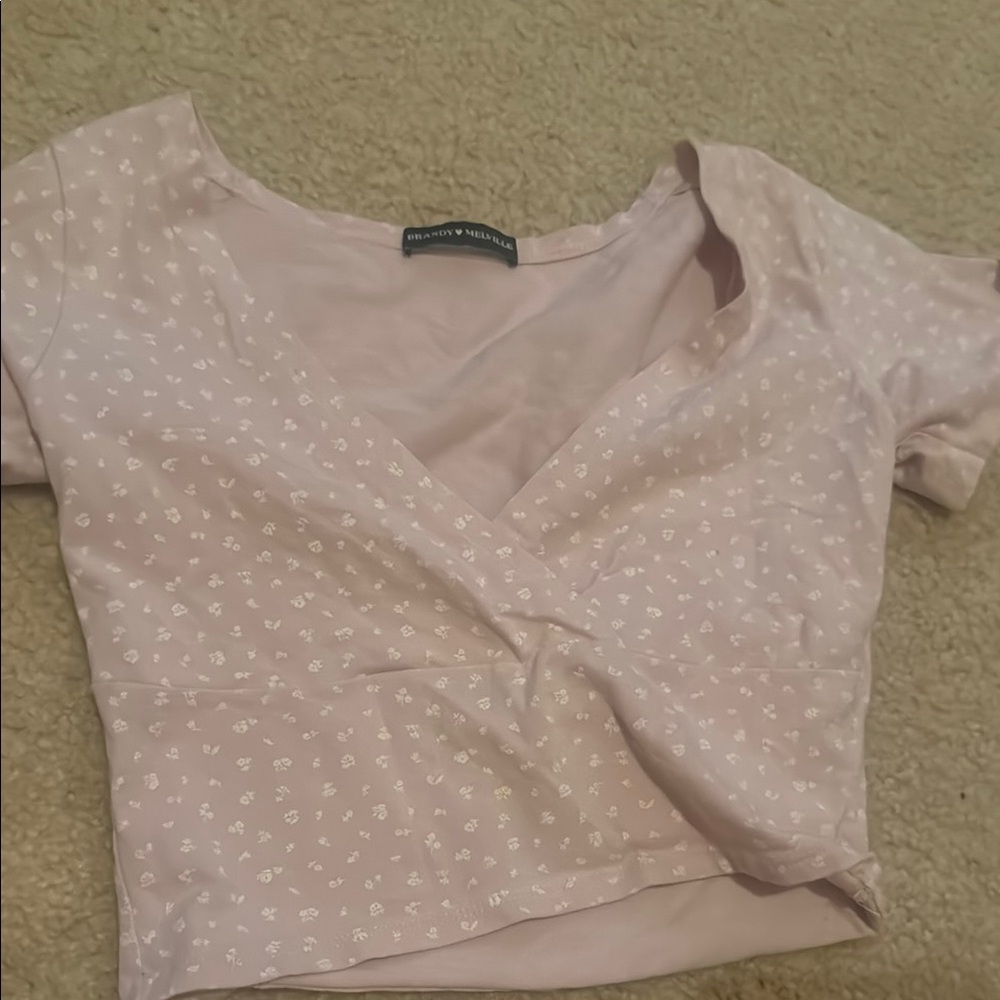 Brandy Melville Pink Floral Top